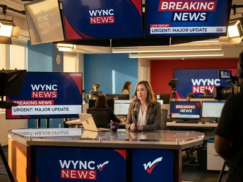 Breaking news coverage in the WYNC newsroom