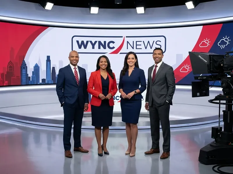 WYNC News and Weather Team in the studio