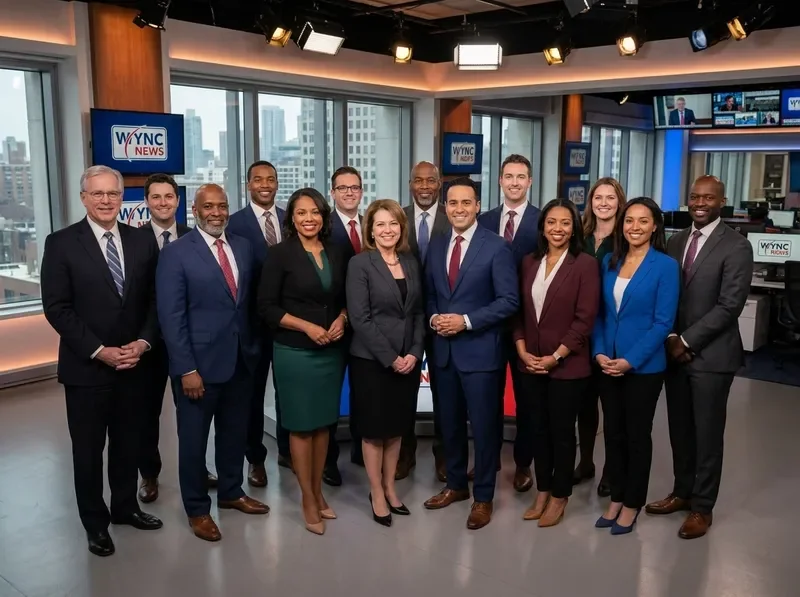 WYNC News broadcast team in the studio
